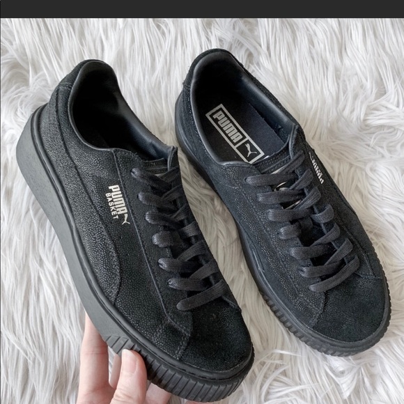 black platform sneakers puma